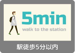 駅近　徒歩5分以内
